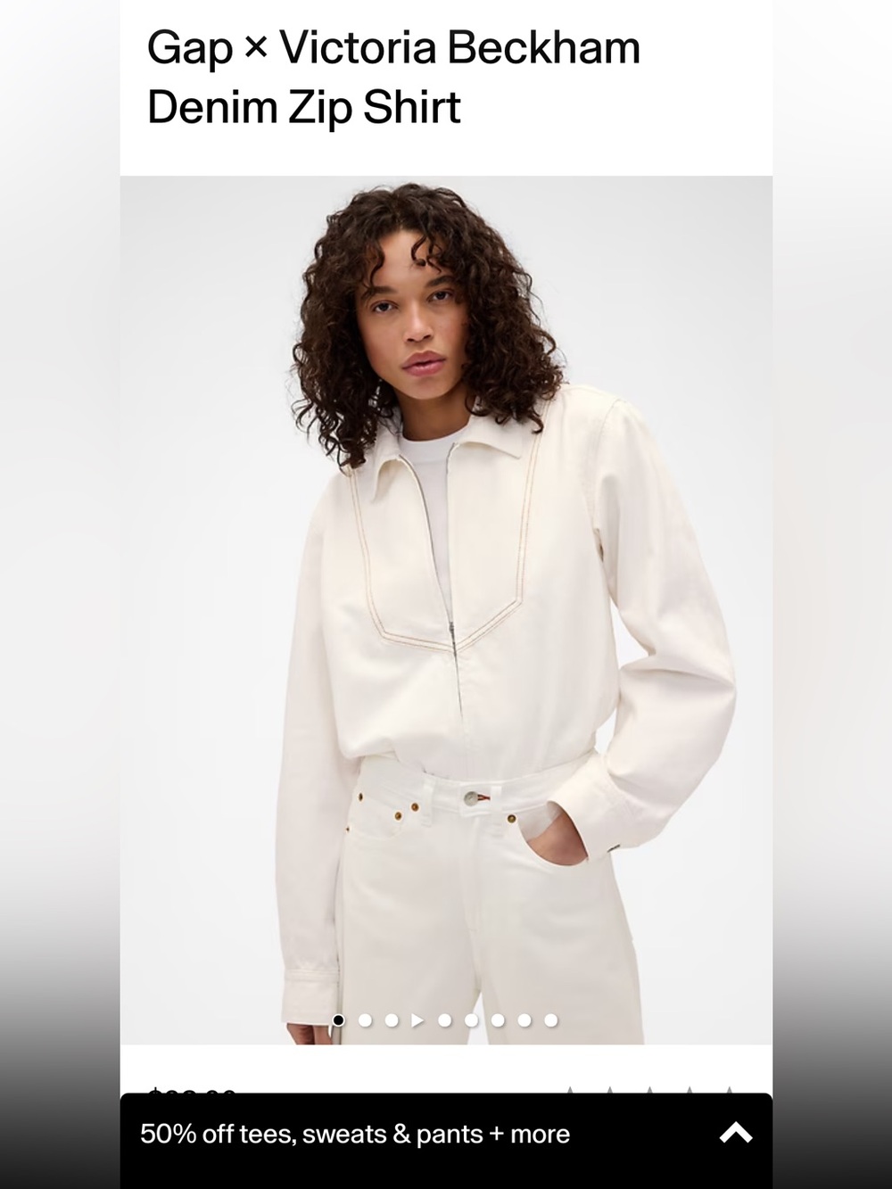 Gap x Victoria Beckham Ivory Denim Zip Shirt